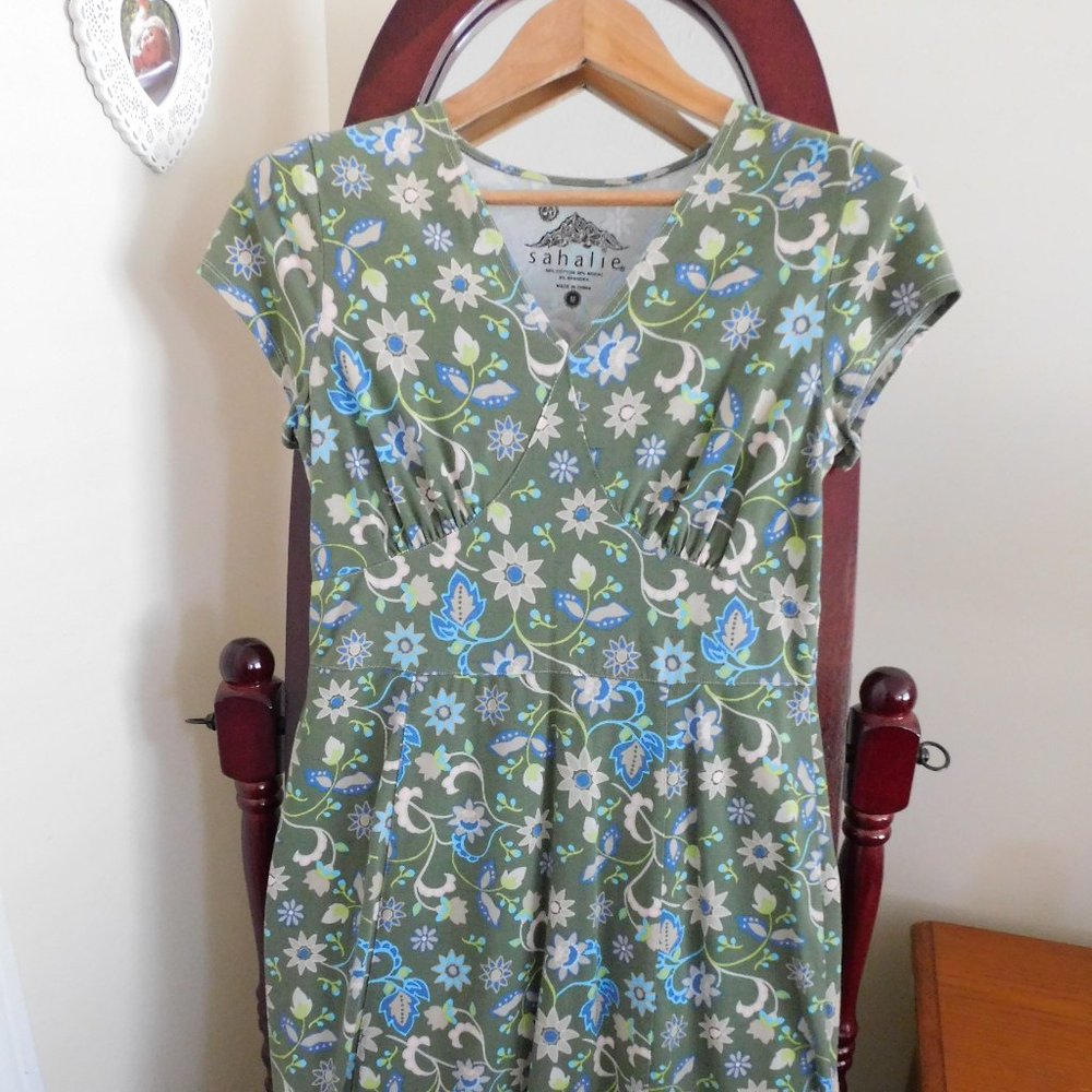 Sahalie Green Floral Dress